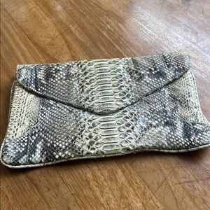 Snakeskin Canary Yellow Pattern Clutch